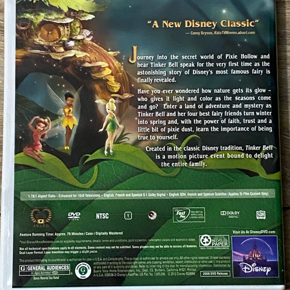 Disney TinkerBell A tinker bell Disney Fairies Movie DVD & The Aristocats DVD - Picture 4 of 15